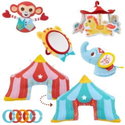 Palestrina Evolutiva Neonato Circo 3 in 1 con Giostra e Giochi 85x100 cm