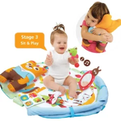 Palestrina Pieghevole Neonato Bambino Suoni Copertina Giochi 90x91 cm
