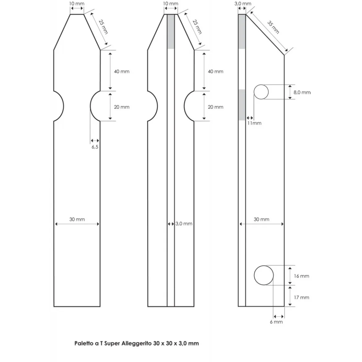 10 Paletti per Recinzione a T 150 cm 30x30 in Ferro Zincato Pali Metallo