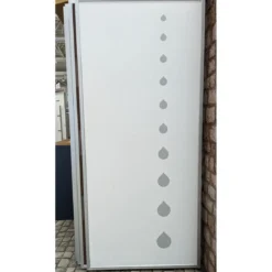 Pannello per Porta Blindata Bianco con Inserti a Goccia Grigio da Esterno