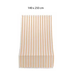 Parasole Tenda a Righe Beige 140x250 a Soffitto con Anelli per Terrazzo