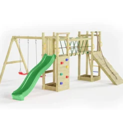 Parco Giochi Giardino per Bimbi Ponte Altalena Scivolo Arrampicata Legno