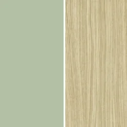 Parete Attrezzata Soggiorno 280 cm Verde Salvia Rovere Porta TV Vetrina