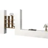 Parete Soggiorno Attrezzata 350 cm TV Colonne Libreria Bianco Rovere