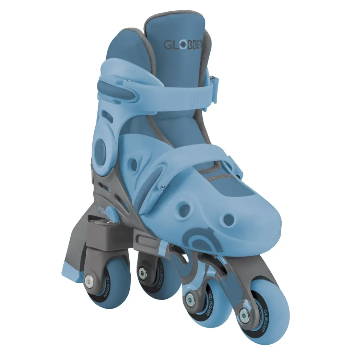 Pattini Bambini Regolabili 2 in 1 Celeste Taglia 30-33 Inline Learning