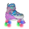 Pattini per Bambini Quad Mermaid Regolabili 30-33 4 Ruote LED Luminose