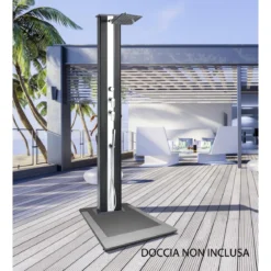 Pedana Base per Doccia Solare da Esterno Giardino 97x75 in Composito Antiscivolo