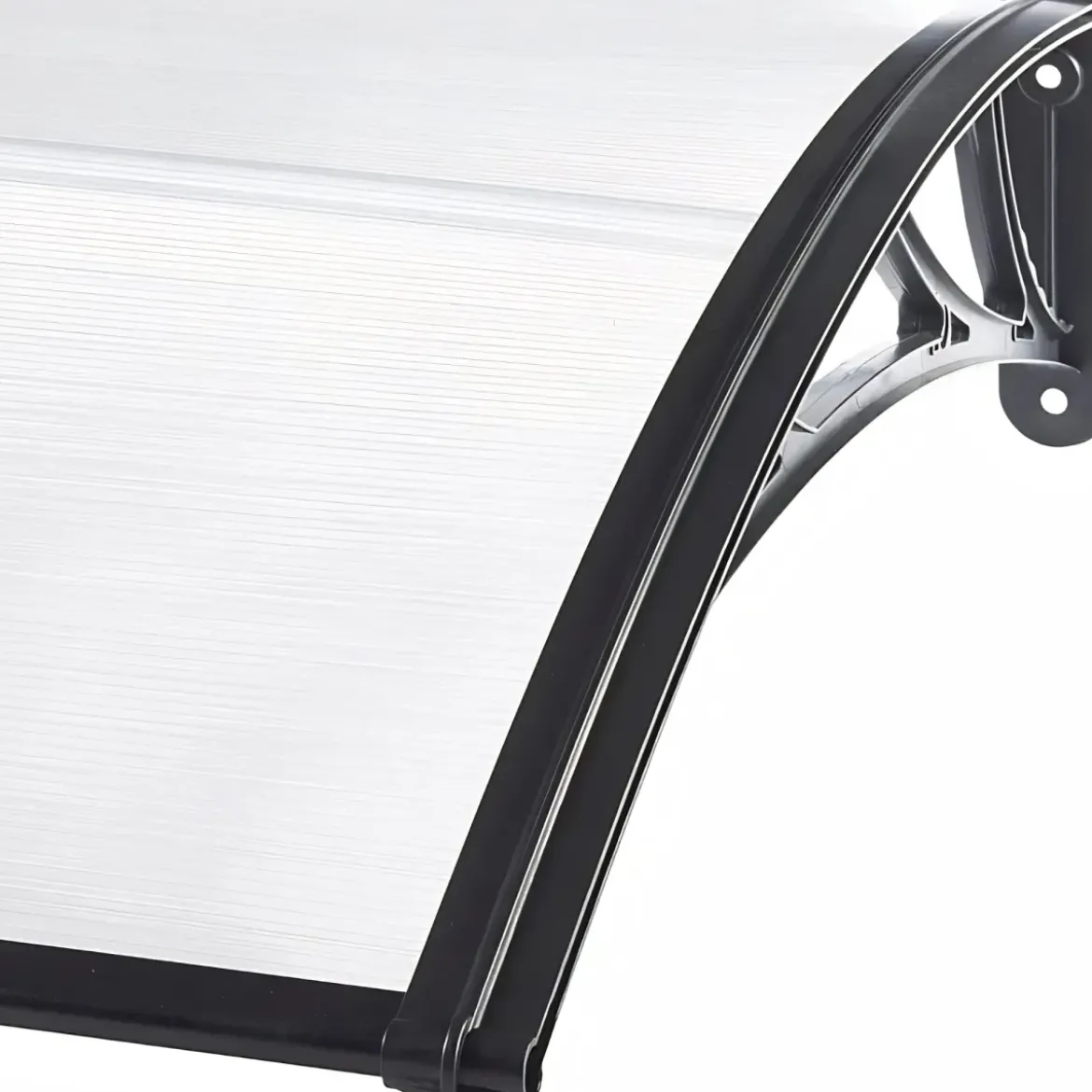 Pensilina Policarbonato Alveolare Trasparente 120x80cm Supporti ABS