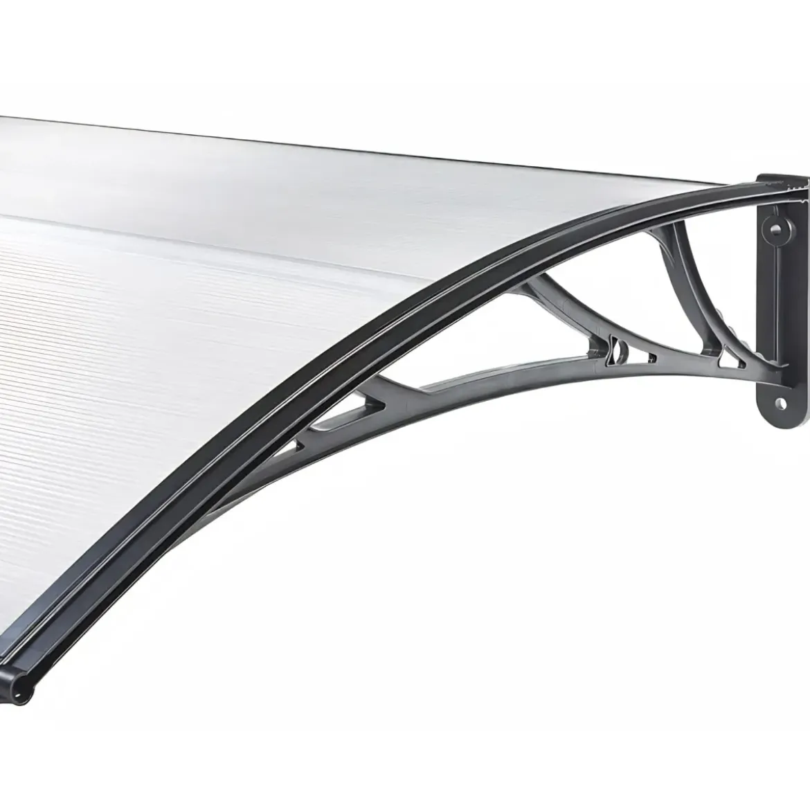 Pensilina Policarbonato Alveolare Trasparente 120x80cm Supporti ABS