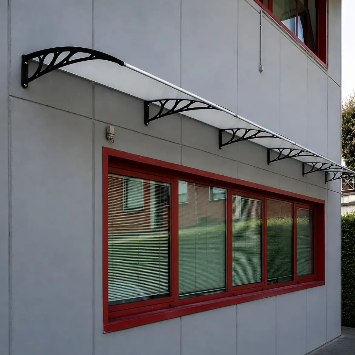 Pensilina Policarbonato Alveolare Trasparente 120x80cm Supporti ABS