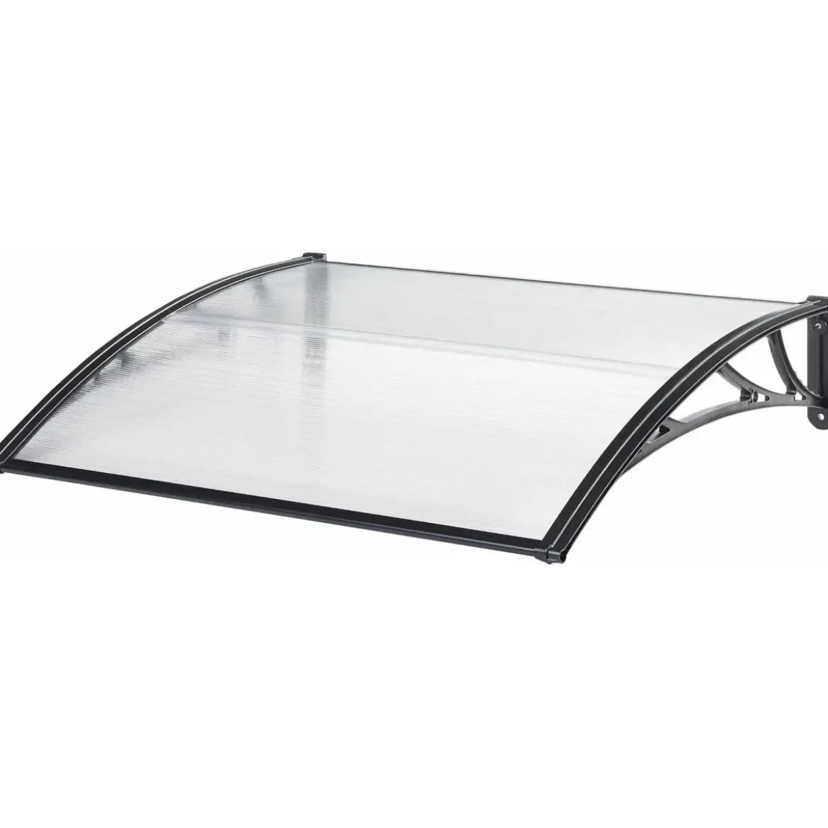 Pensilina Policarbonato Alveolare Trasparente 120x80cm Supporti ABS