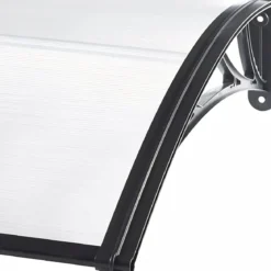 Pensilina Policarbonato Alveolare Trasparente 120x100 cm Supporti ABS