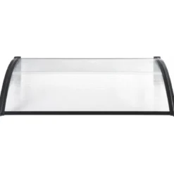 Pensilina Policarbonato Alveolare Trasparente 150x100 cm Supporti ABS