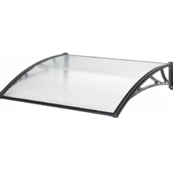 Pensilina Policarbonato Alveolare Trasparente 150x100 cm Supporti ABS