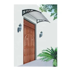 Pensilina Tettoia 100x80 Opaco in Policarbonato Compatto Copertura Trasparente