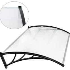 Pensilina 125x80 cm Tettoia Modulare in Policarbonato Alveolare Opaco