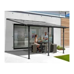 Pergola Addossata 5x3 in Alluminio Gazebo da Giardino Terrazzo Pergolato
