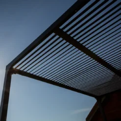 Pergola Bioclimatica Doppia 360x600 in Alluminio con 2 Tende Laterali