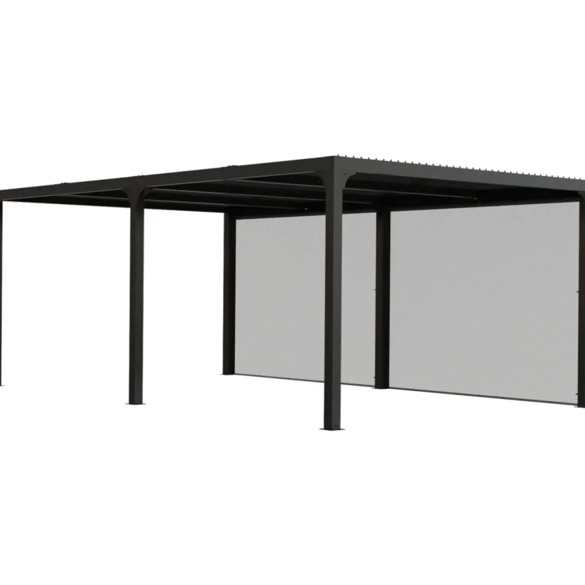 Pergola Bioclimatica Doppia 360x600 in Alluminio con 2 Tende Laterali