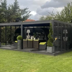 Pergola Bioclimatica Doppia 360x600 Frangivista con Lamelle Orientabili