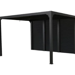 Pergola Bioclimatica 360x300 in Alluminio con Lamelle Effetto Legno