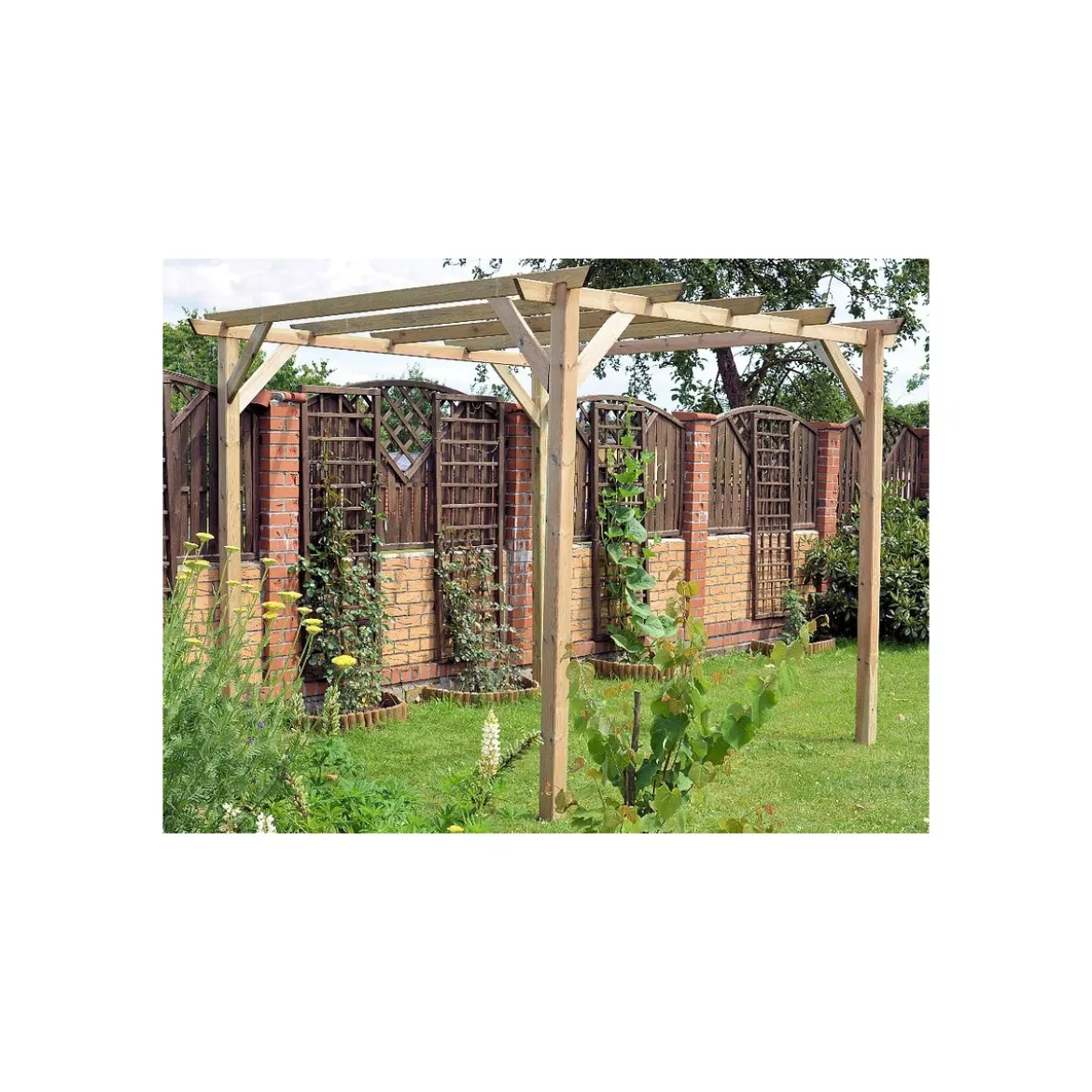 Pergola in Legno 3x3 Gazebo da Giardino Tettoia Pergolato Copertura