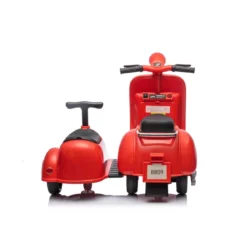 Piaggio Vespa Mini con Sidecar Rosso Elettrica da Bambini a Batteria 6 V