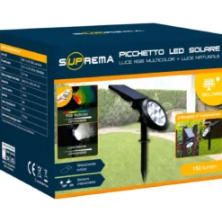 Picchetto Luce Solare LED Colorati Sensore Crepuscolare da Esterno
