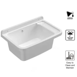 Pilozzo Lavabo in Resina 59x39x28 cm da Esterno Sifone e Kit Montaggio