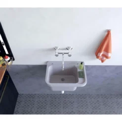 Pilozzo per Esterno Lavabo 50x34 cm Lavanderia Grigio Lavello a Muro