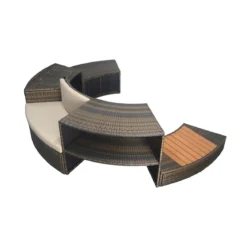 Piscina con Mobili Idromassaggio Spa 184x73 6 Persone Semi Rigida Rotonda