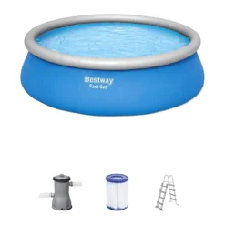 Piscina Gonfiabile Fuori Terra Tonda 457x122 cm Filtro Pompa Scaletta