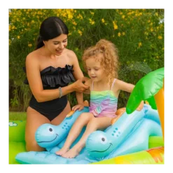 Piscina Gonfiabile per Bambini con Dinosauro e Scivolo 191x152x58 cm