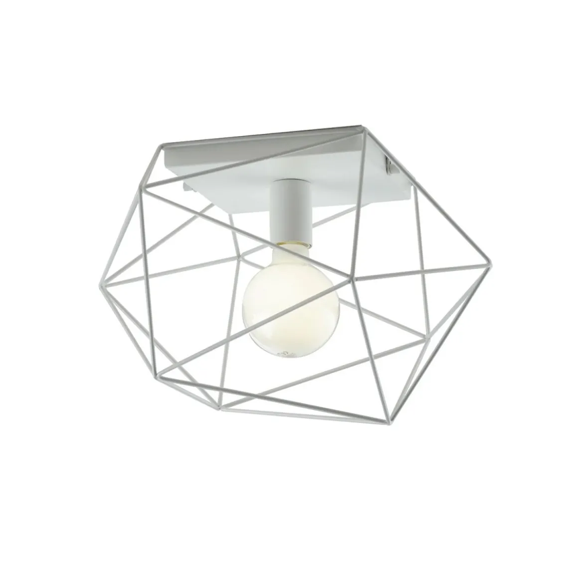 Plafoniera Bianca Intec Lampada a Soffitto Moderna con Punto Luce E27