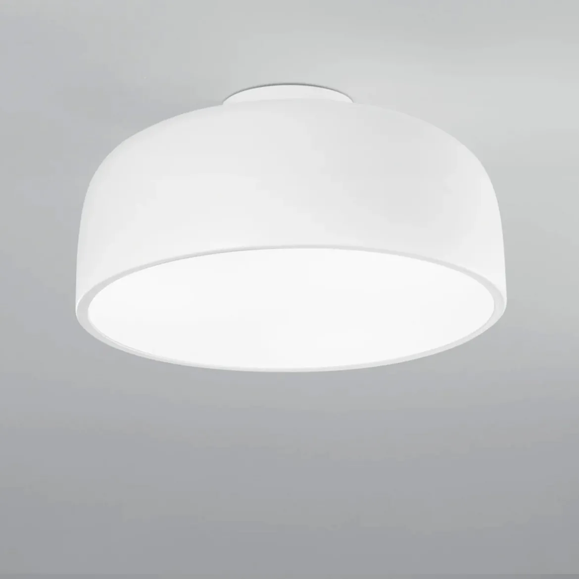 Plafoniera in Metallo Lampada a Soffitto con Diffusore Luce Design Moderno