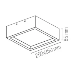 Plafoniera Quadrata in Gesso Bianca Lampada da Soffitto Verniciabile
