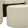 Poltrona con Pouf Poggiapiedi Bianco Similpelle per Soggiorno Camera