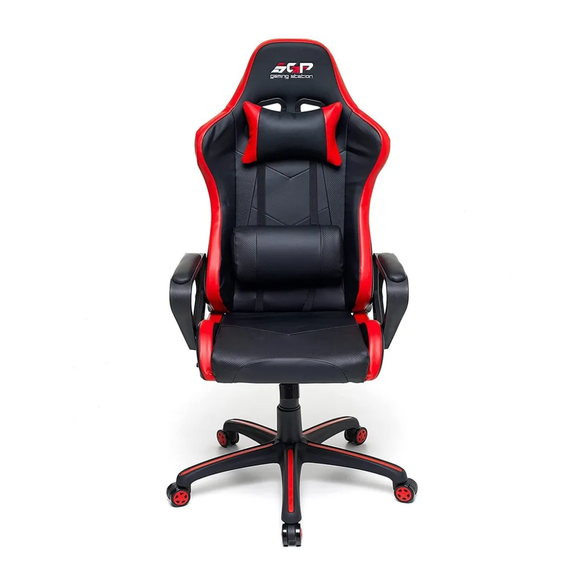 Poltrona Gaming Ergonomica con Braccioli e Ruote Girevoli Rossa Sedia Scrivania