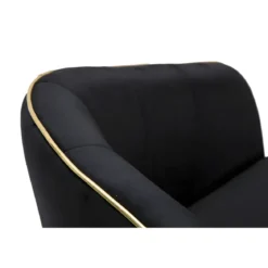 Poltrona in Tessuto Struttura in Metallo Nero Oro Sedia da Pranzo