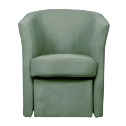 Poltrona Relax in Tessuto Verde Acqua con Pouf Estraibile Salvaspazio