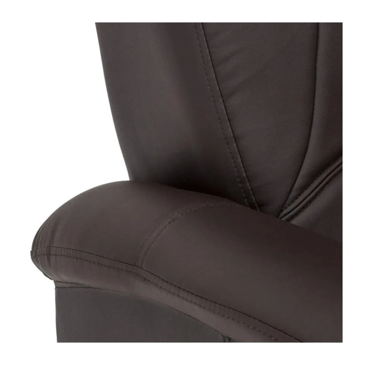 Poltrona Relax Manuale Reclinabile in Ecopelle Marrone con Braccioli
