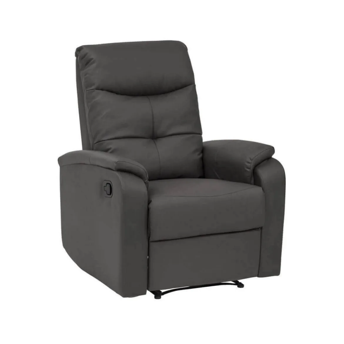 Poltrona Relax Manuale Reclinabile in Ecopelle Grigio con Braccioli
