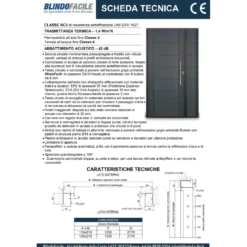 Porta Blinda 2 Ante da Interno Configurabile Classe 3-4 Noce e Bianco