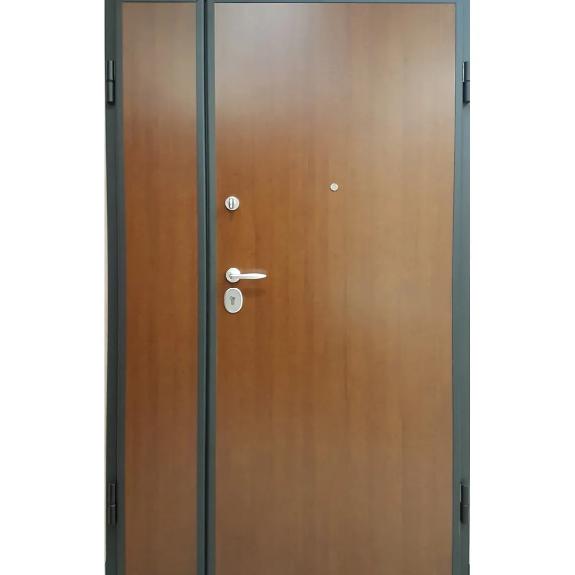 Porta Blindata 2 Ante Portoncino Ingresso per Esterno Pannelli Verdi Coibentato