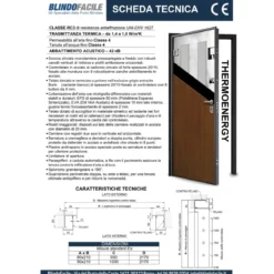 Porta Blindata Bianca per Esterno con Pannello in Vetroresina