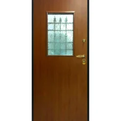 Porta Blindata con Vetro Antisfondamento e Grata per Esterno Portone Verde