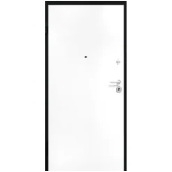Porta Blindata 90x210 per Ingresso da Esterno Grigio interno Bianco con Maniglione