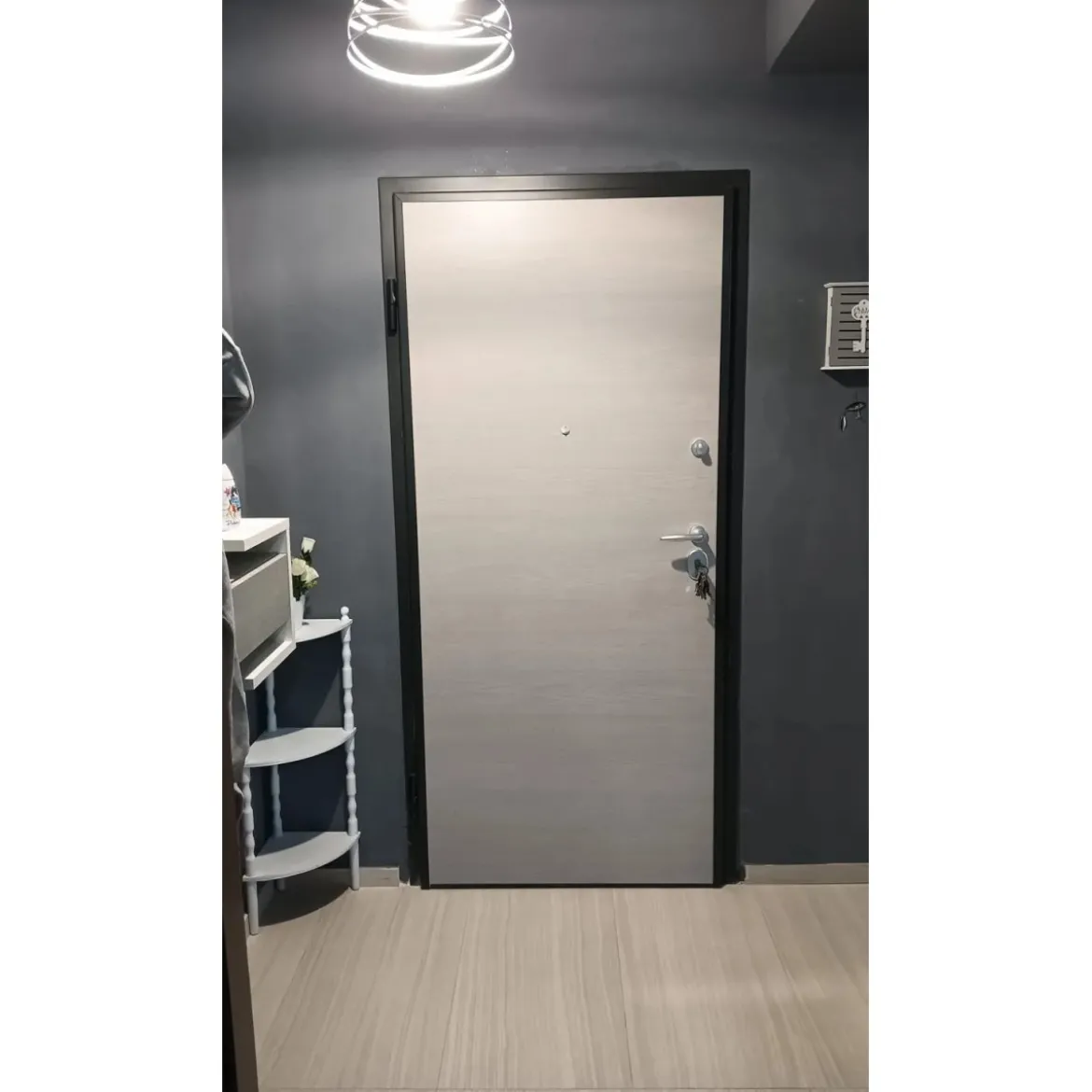 Porta Blindata 100x210 per Interno Portone di Sicurezza Noce