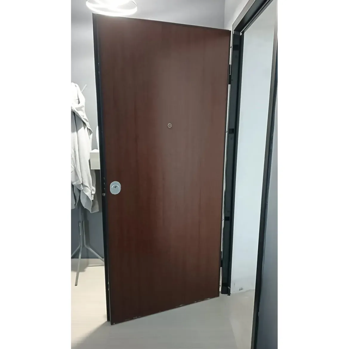 Porta Blindata 100x210 per Interno Portone di Sicurezza Noce