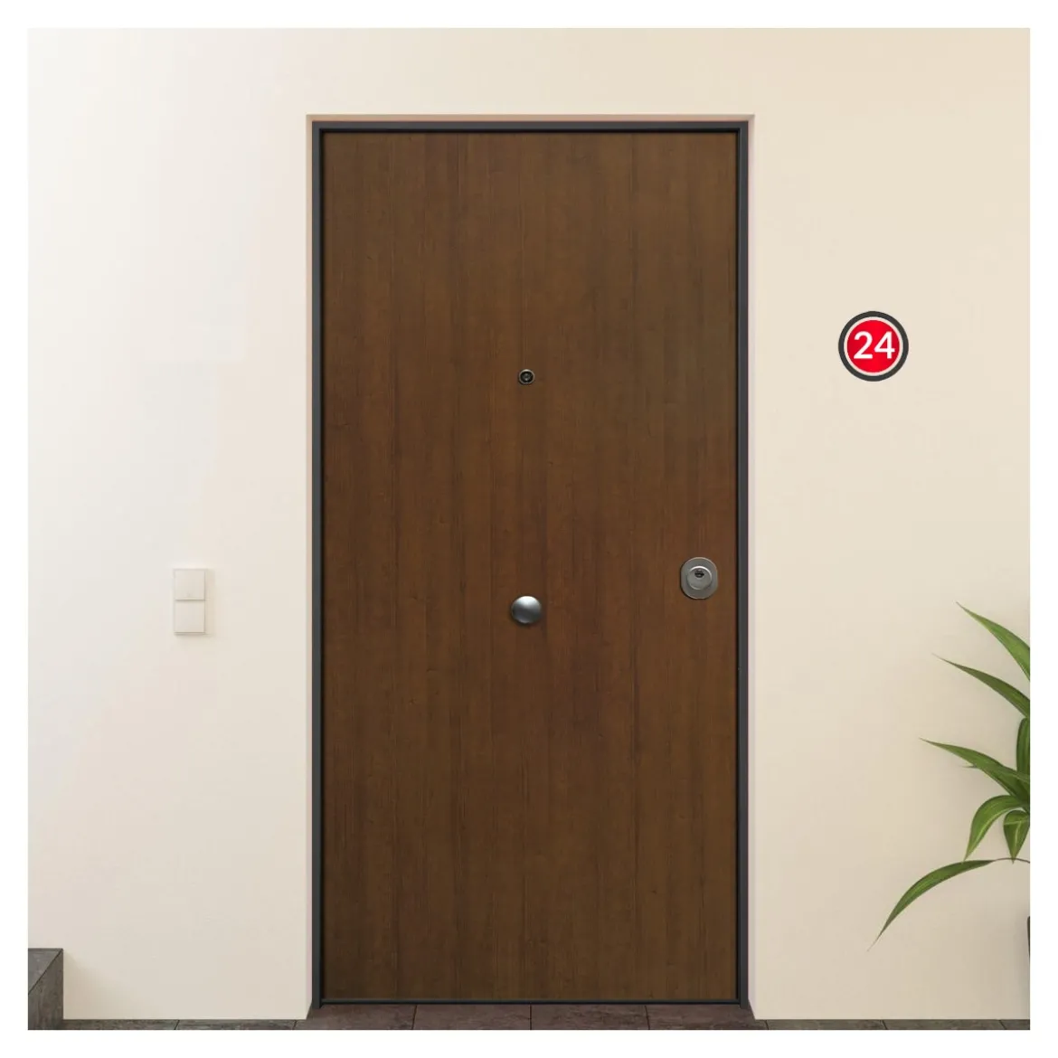 Porta Blindata 100x210 per Interno Portone di Sicurezza Noce
